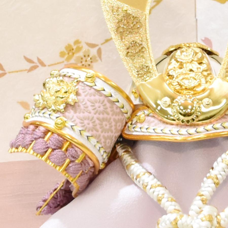 五月人形 コンパクト 久月作 兜飾り おしゃれ 平飾り ピンク 桜 送料