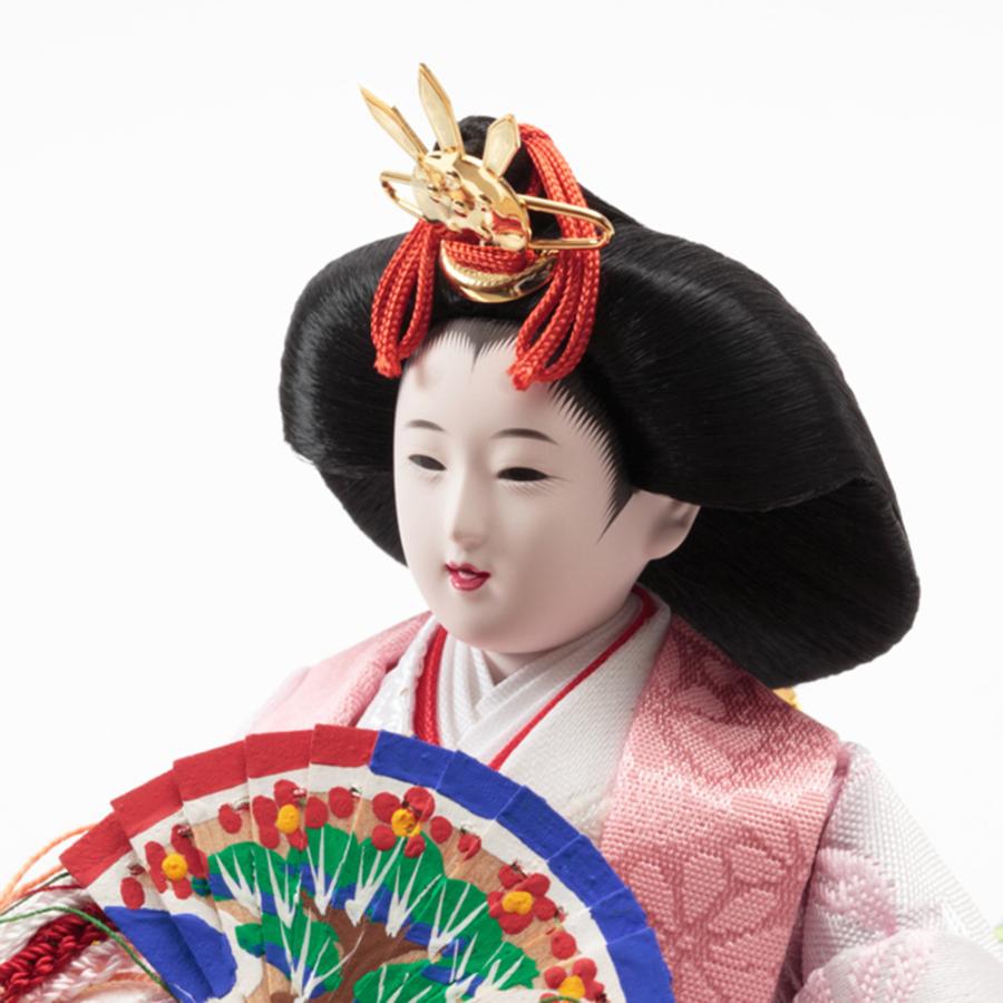 久月 雛人形 ひな人形 親王飾り アクリルケース 白木 花付