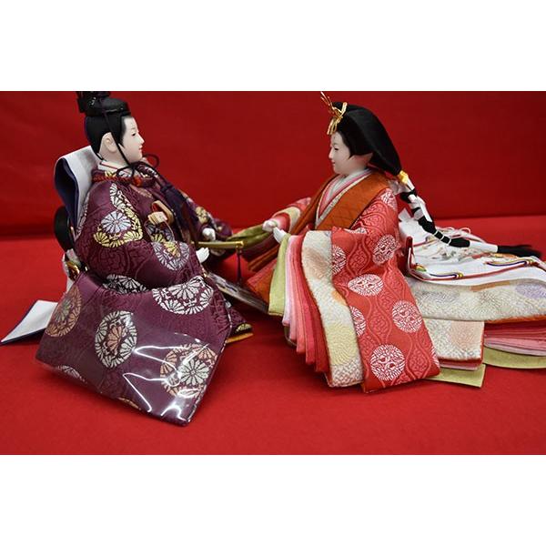 雛人形 コンパクト 収納飾り 紫 ひな人形 親王飾り 平飾り お雛様 ...