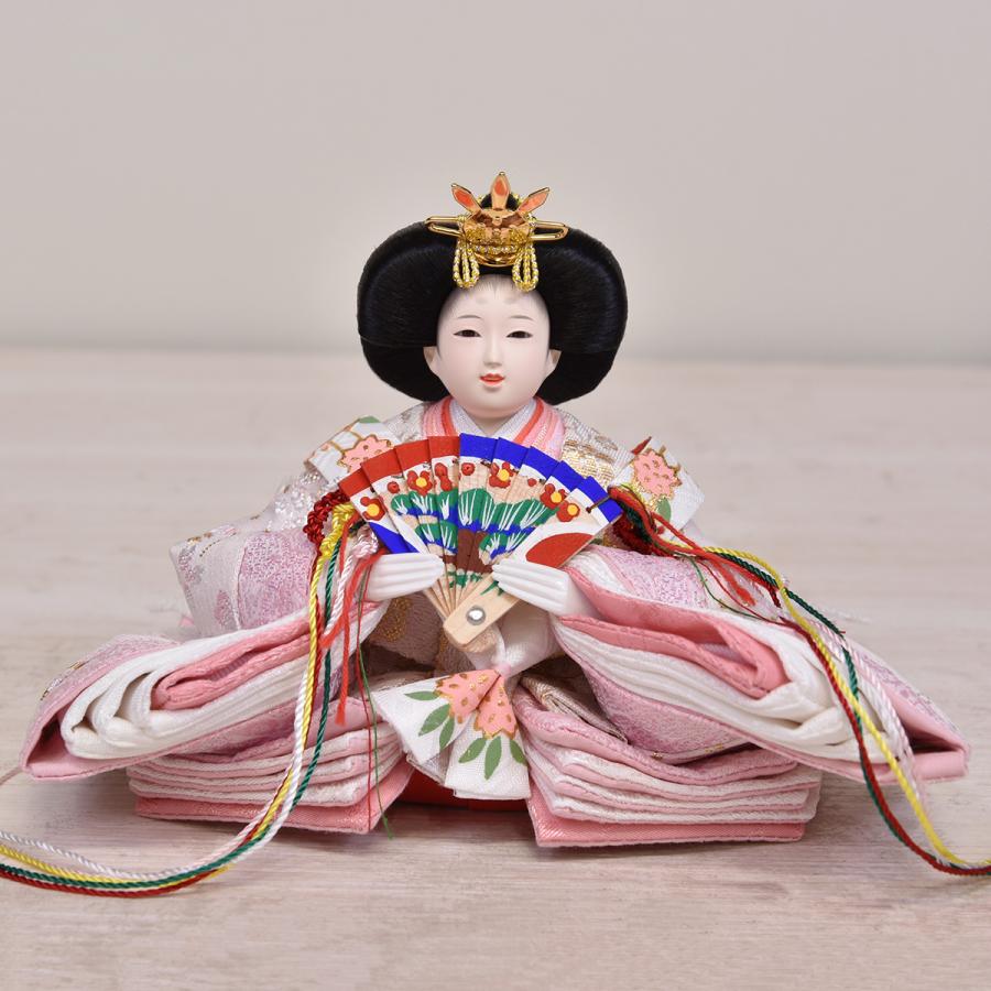 雛人形 伝統的な雛祭り ピンク色　久月 雛人形 久月 ほのか 木目込み 親王飾り 格子付き刺繍屏風 横幅60cm