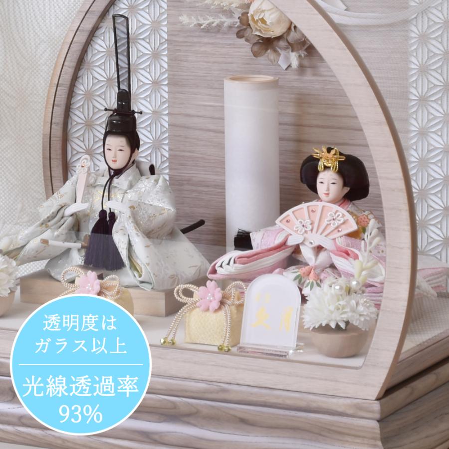 久月 雛人形 ケース飾り コンパクト かわいい マンション モダン 淡緑