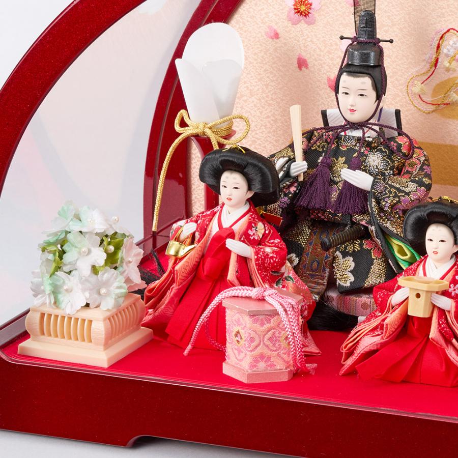 ひな人形　美品 雛人形 コンパクト ケース飾り 選べる 丸型 ミニ 彩色塗