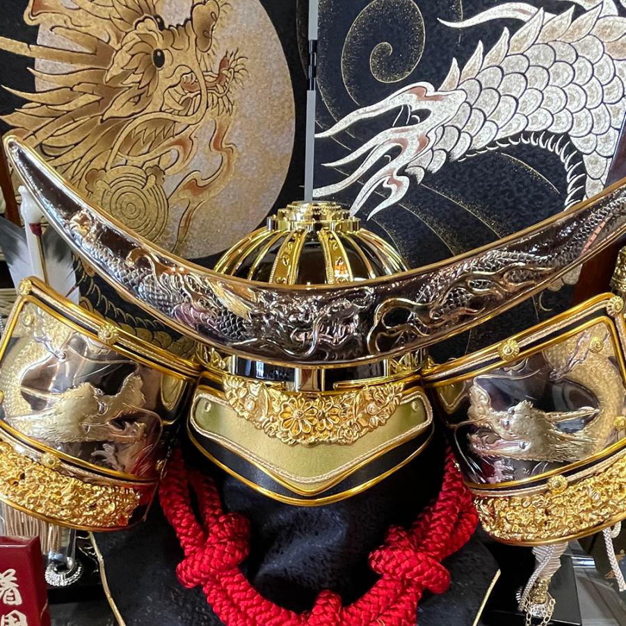 五月人形 着用 コンパクト 収納飾り 伊達 着用兜 兜飾り 20号 伊達政宗