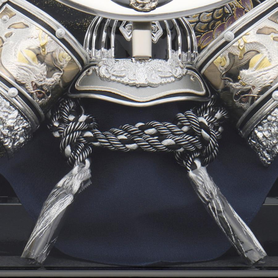 五月人形 上杉 コンパクト ケース入り 兜 ケース飾り 12号 上杉謙信 銀