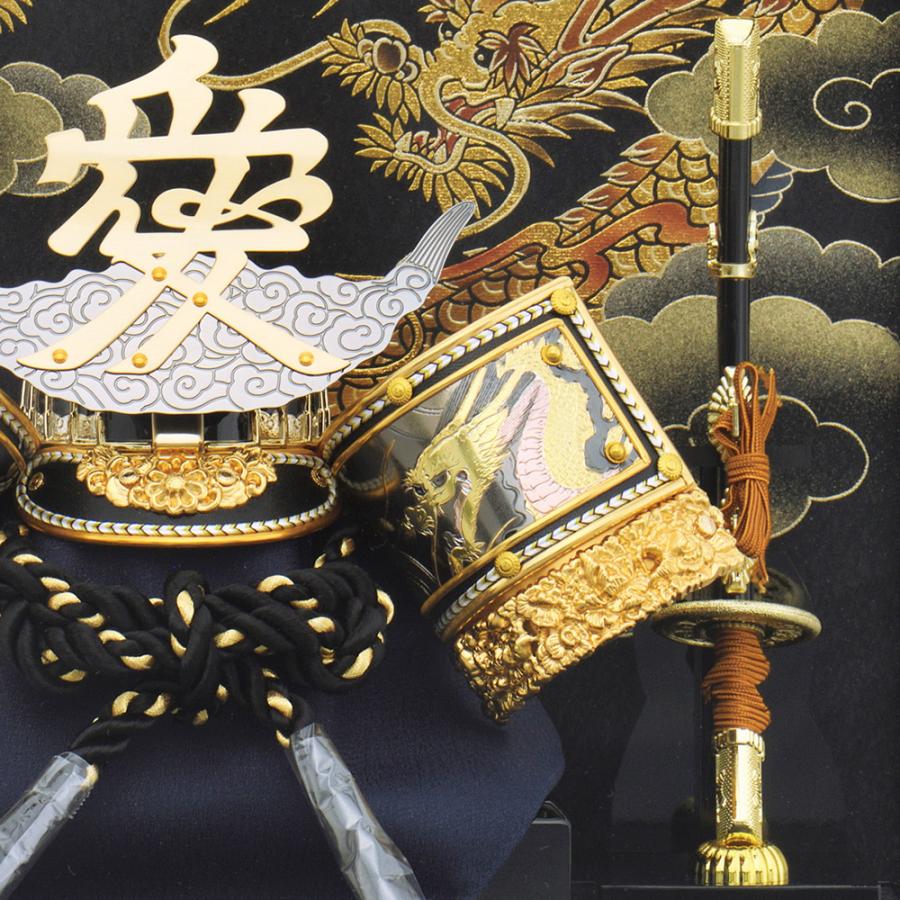 五月人形 コンパクト ケース入り 兜 直江 ケース飾り 12号 直江兼続 金