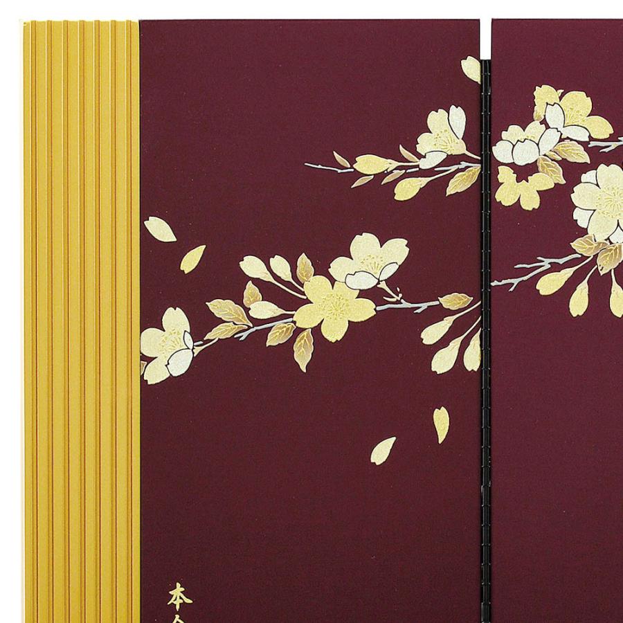五月人形 5月人形 屏風 飾り台付き 15号 金閣屏風 大桜 紫 飾り台 18号
