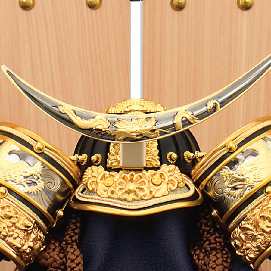 五月人形 伊達 コンパクト 収納飾り 兜飾り 木目 兜 木 7号 かぶとミニ 黒金伊達兜 kabuto モダン 可愛い おしゃれ 小さい 5月人形 2026 sn2548-7_2