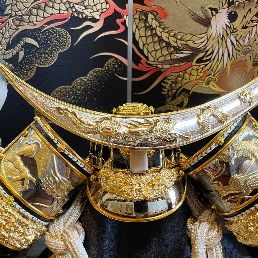 【伊達政宗 五月人形 兜飾り 豪華セット】 五月人形 コンパクト 伊達 収納飾り 青 兜飾り 12号 伊達政宗 ブルー