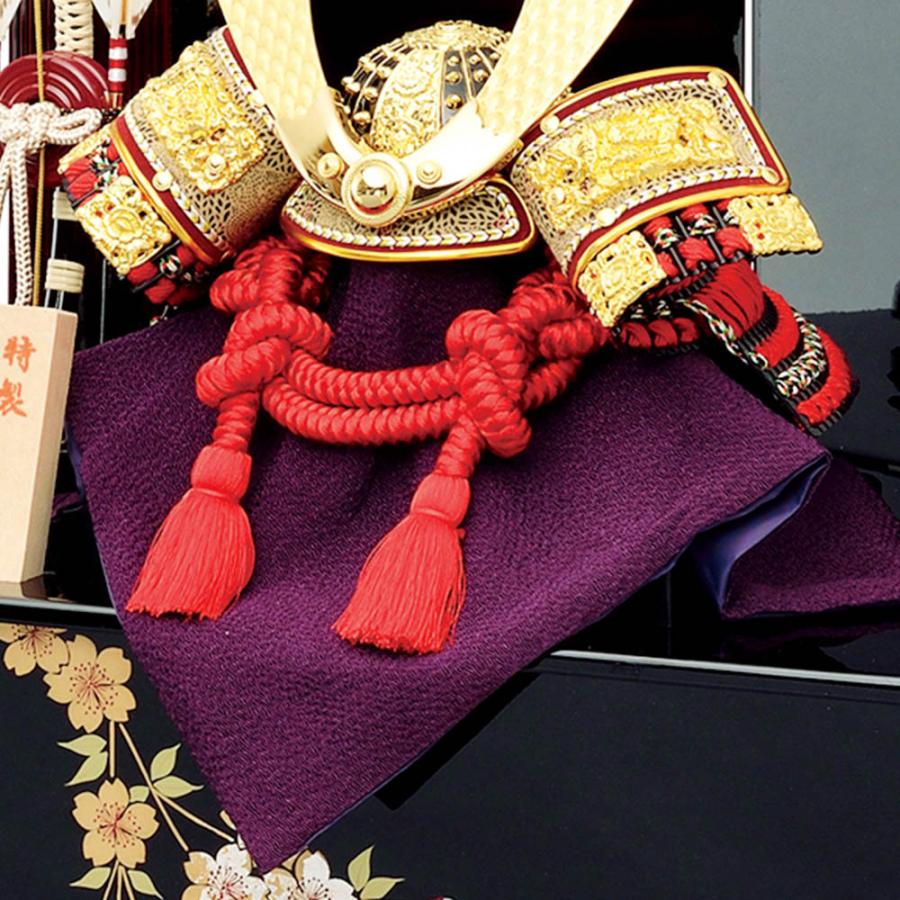 五月人形 コンパクト 収納飾り 兜飾り 10号 赤 糸 大鍬 兜 おしゃれ 5