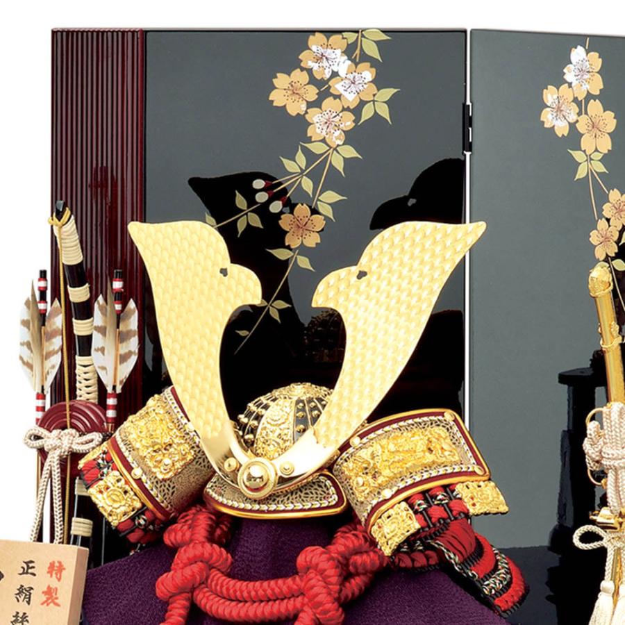 五月人形 コンパクト 収納飾り 兜飾り 10号 赤 糸 大鍬 兜 おしゃれ 5