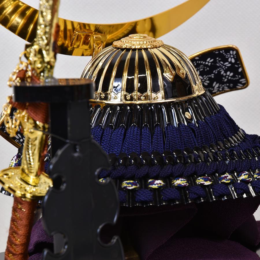 五月人形 コンパクト 武将 伊達政宗 大鍬兜 黒 ブラック ケース