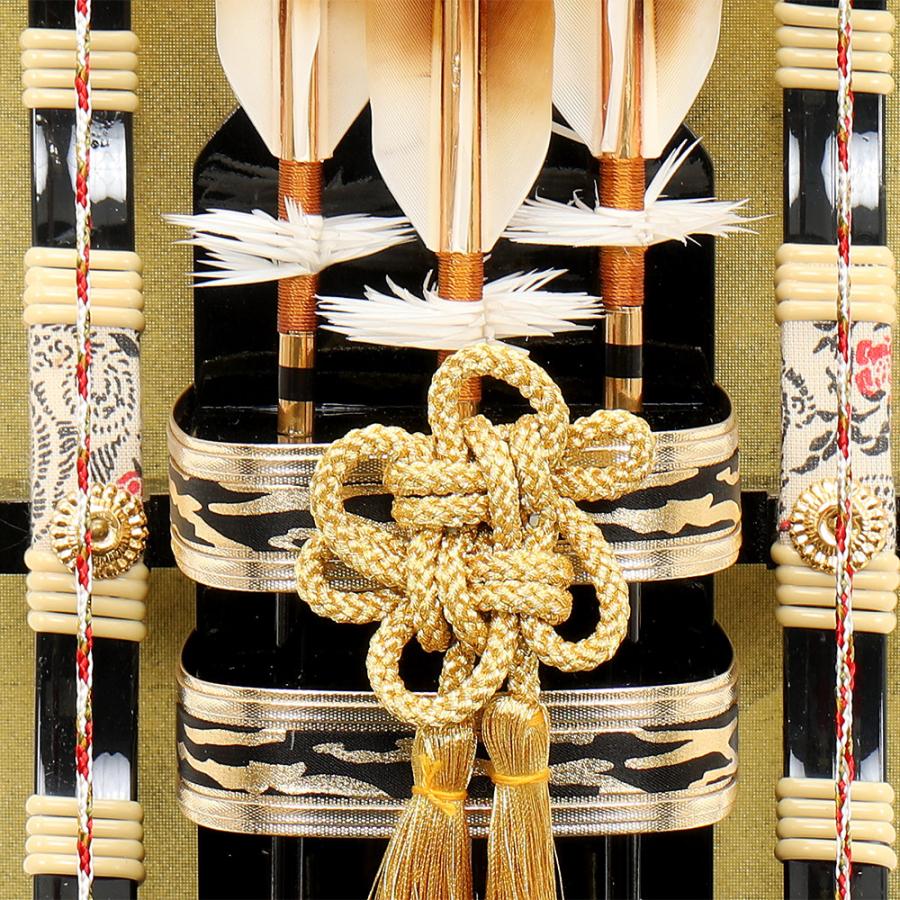 破魔弓 コンパクト おしゃれ お祝い 8号 勇士 ガラス ケース飾り 黒木