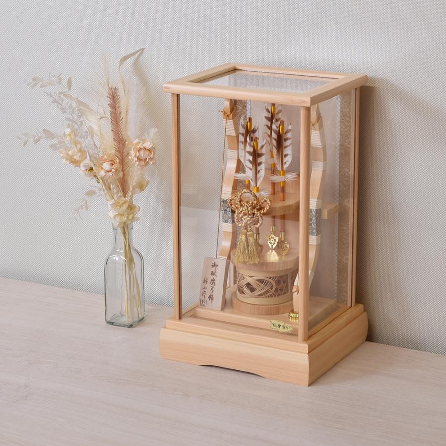 破魔弓 コンパクト 初正月飾り 檜 木目 ひのき 破魔矢 破魔弓飾り 13号