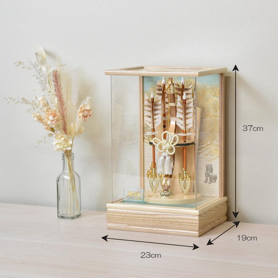 久月 破魔弓 コンパクト 破魔矢 初正月飾り 10号 獅狛 ケース飾り