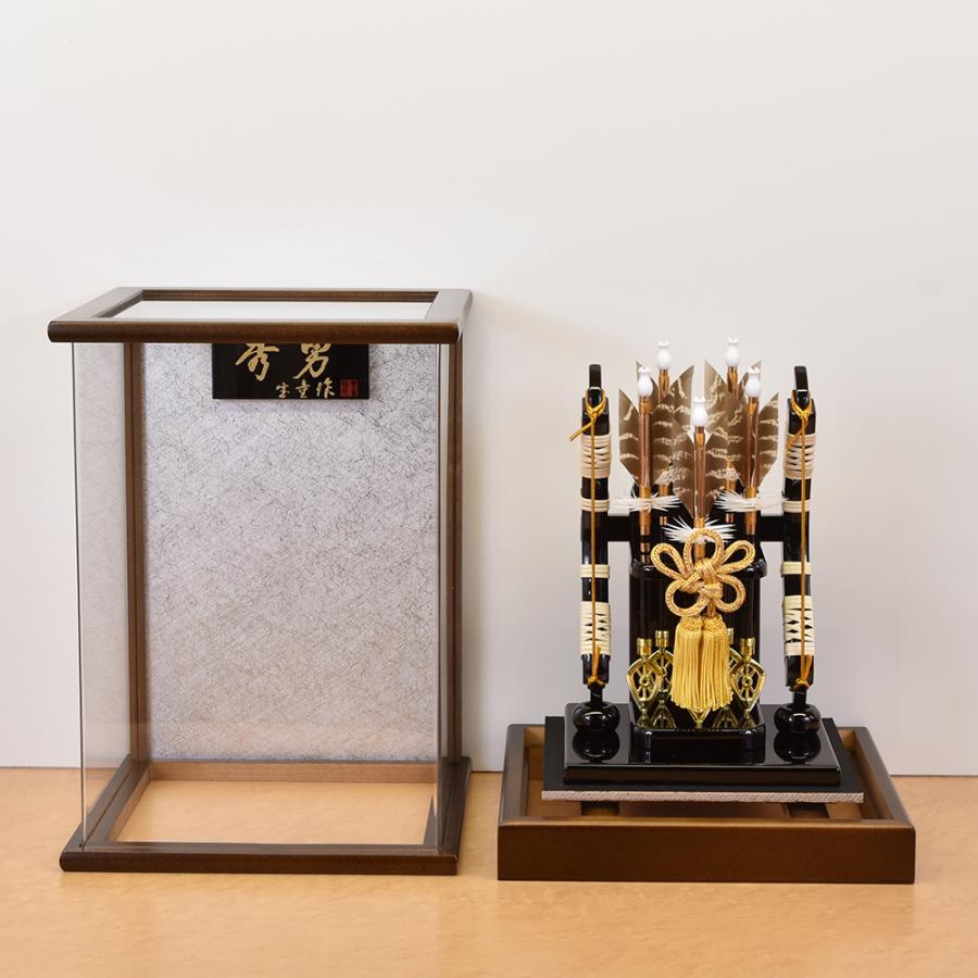 破魔弓 おしゃれ お祝い 8号 アクリル 秀勇 木目 ブラウン 破魔矢飾り