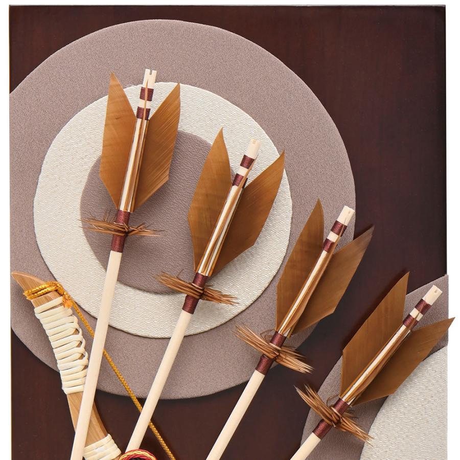 破魔弓 コンパクト おしゃれ お祝い 8号 選べる 衝立飾り 茶 木目