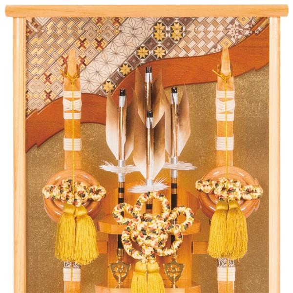 破魔弓 16号 雅 初正月飾り 破魔矢 桧ケース寄木細工 お祝い : 雛人形