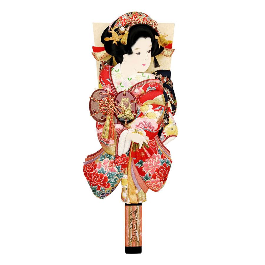 しあわせ羽子板飾り　浅妻　20号　ほぼ新品 羽子板 ケース飾り 選べる8種類 黒 ケース 20号 お祝い 小町 浅妻 藤娘