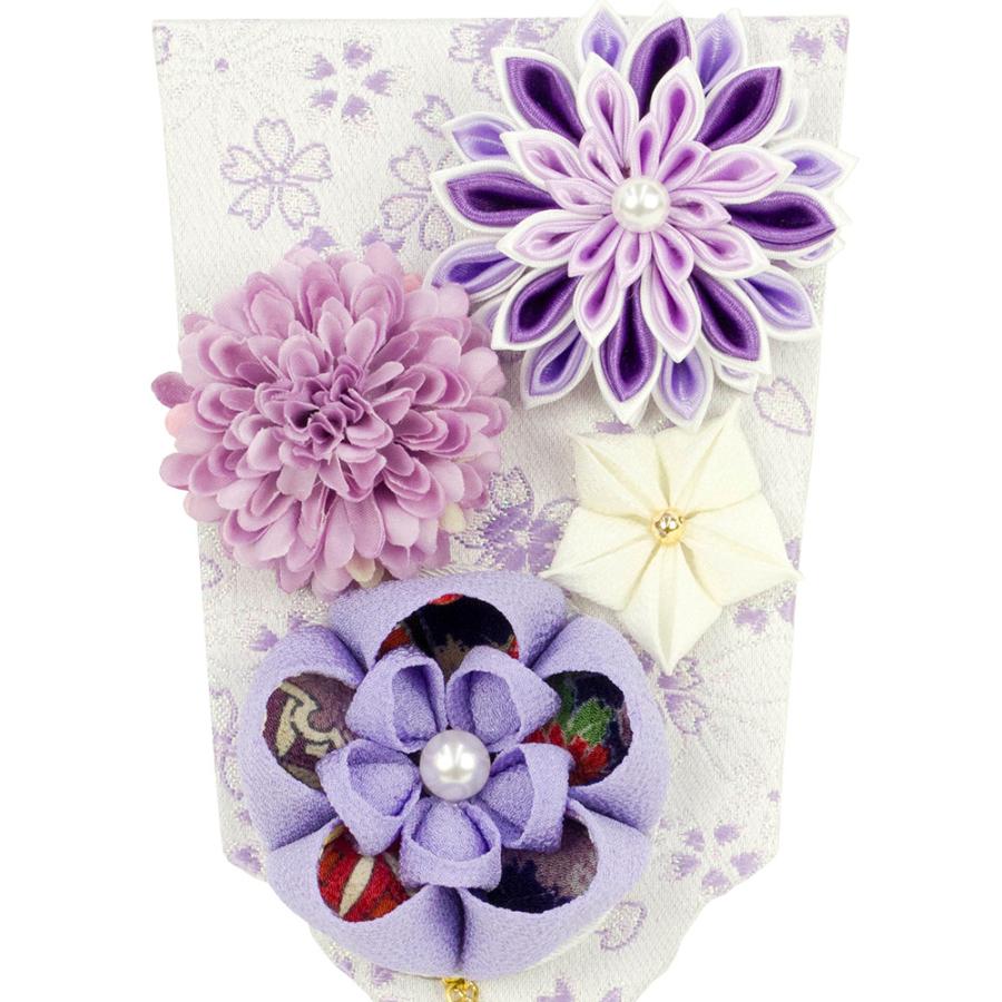 羽子板 単品 お祝い 7号 結菜 白 紫 つまみ細工 おしゃれ かわいい