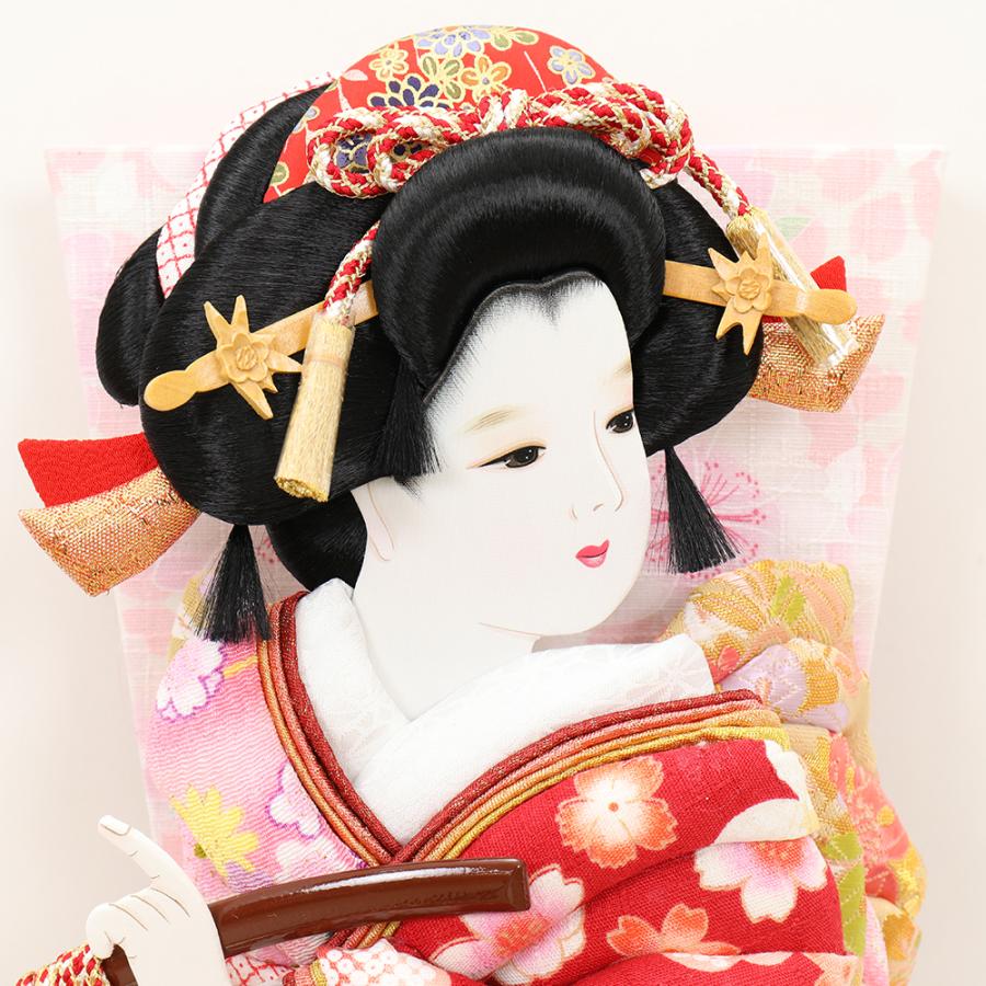 羽子板 単品 お祝い 13号 姫振袖 汐汲 赤 ピンク おしゃれ かわいい