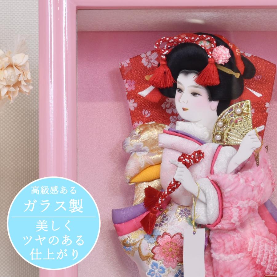 羽子板 お祝い ミニ 押絵羽子 選べる デザイン ガラス ケース飾り 横26