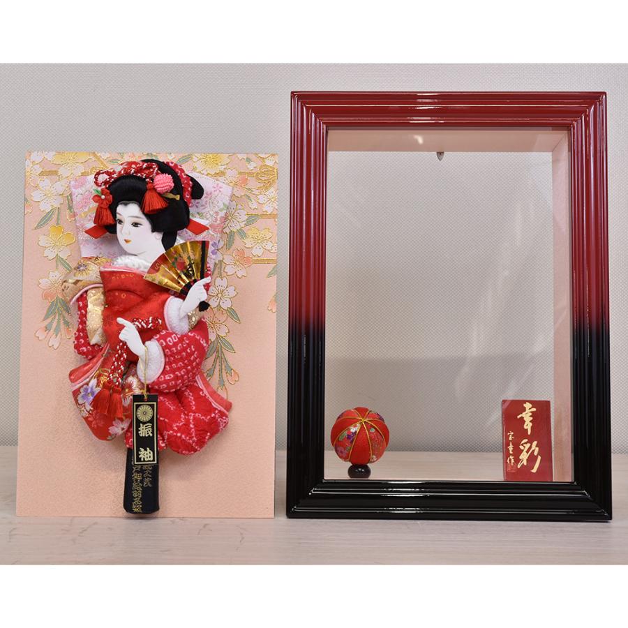 羽子板 お祝い ミニ 押絵羽子 選べる デザイン ガラス ケース飾り 横26