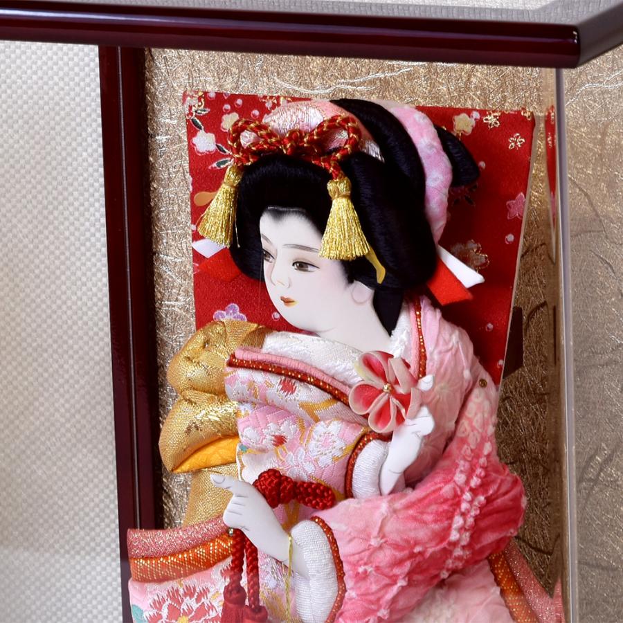 羽子板 コンパクト ミニ ピンク 8号 初正月飾り アクリルケース入り