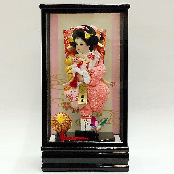 羽子板 初正月 羽子板飾り 10号姫振袖ピンク絞り森11号黒 : 雛人形-五