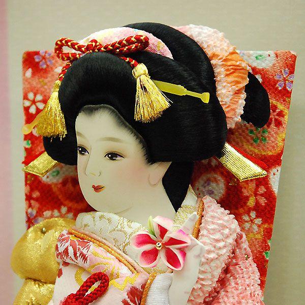 羽子板 初正月 羽子板飾り 10号姫振袖ピンク絞り森11号黒 : 雛人形-五