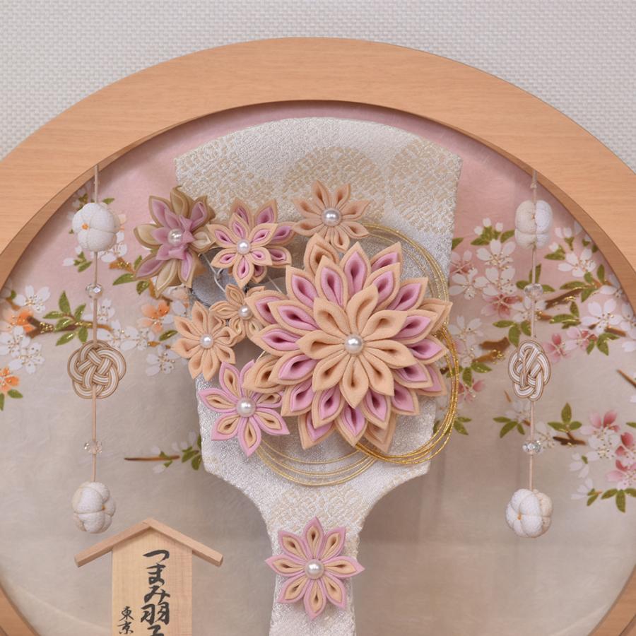 久月 羽子板 コンパクト ミニ 初正月 円形 丸型 7号 おしゃれ つまみ