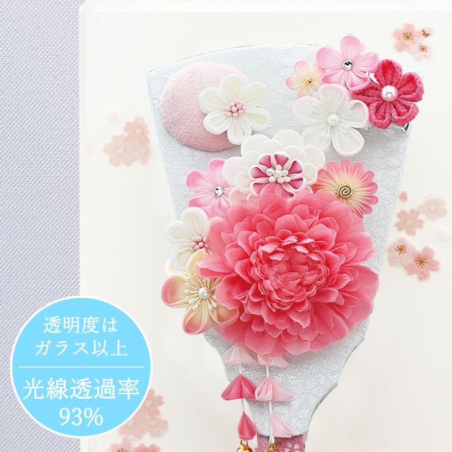 羽子板 お祝い ミニ おしゃれ 手作り つまみ細工 可愛い ホワイト