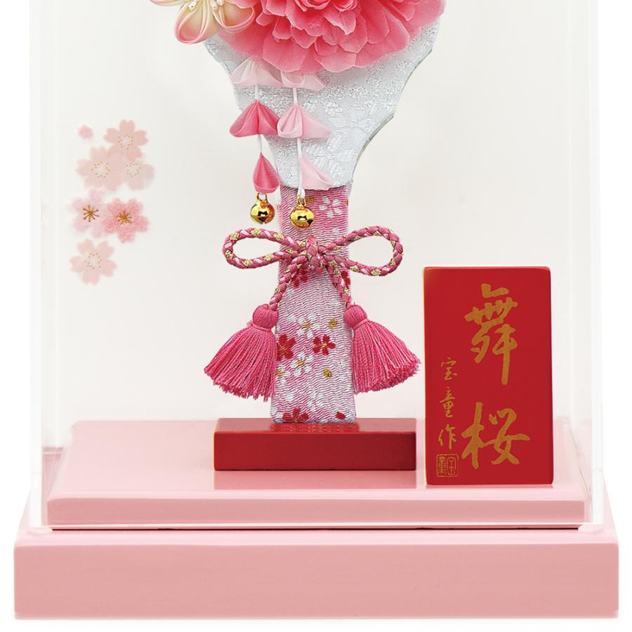 8号 羽子板 ピンク 桜 アクリルケース フラワー 羽子板 お祝い ミニ おしゃれ 手作り つまみ細工 可愛い