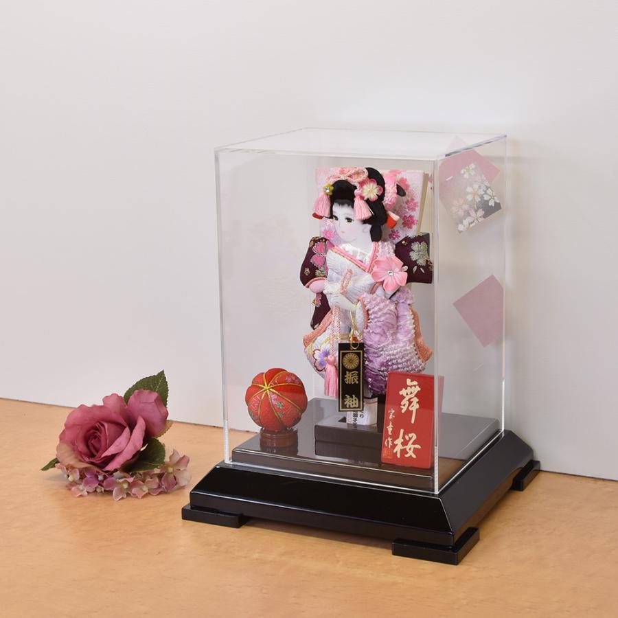 羽子板 お祝い 羽子板飾り 紫 パープル 刺繍 絞り 7号 アクリルケース
