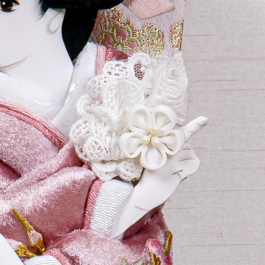 羽子板 コンパクト ミニ くすみ グレージュ お祝い 羽子板飾り 初正月飾り 8号 舞 木目 アクリルケース 刺繍 ピンク おしゃれ かわいい 2026 hj013_4