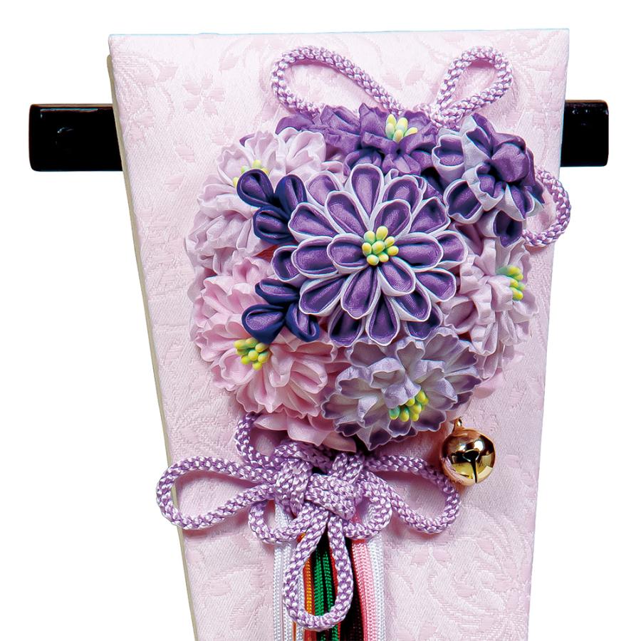 羽子板 紫 つまみ細工 コンパクト ミニ パープル 初正月 お祝い 羽子板