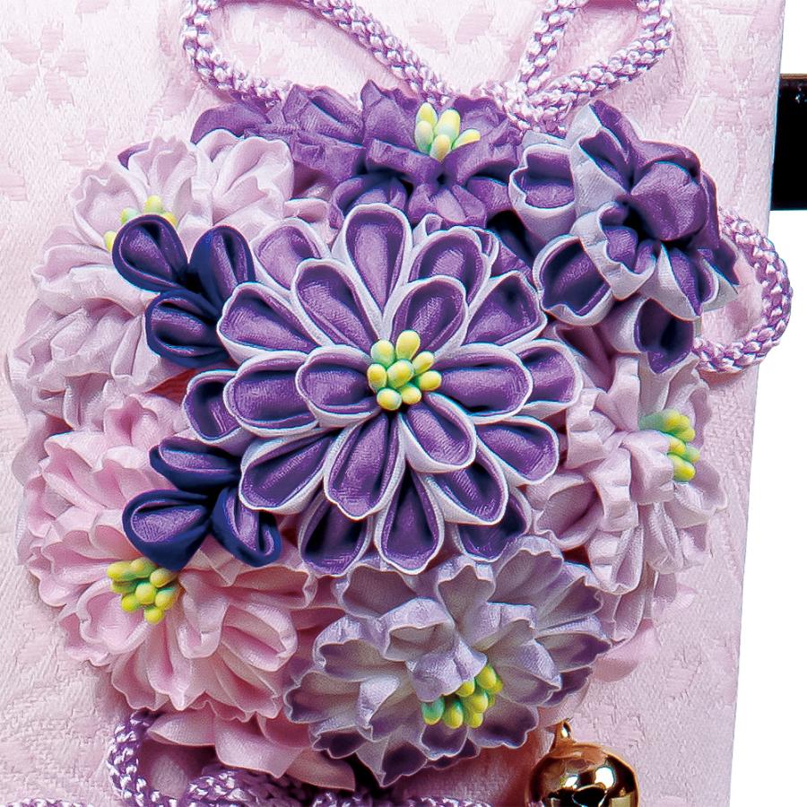 羽子板 紫 つまみ細工 コンパクト ミニ パープル 初正月 お祝い 羽子板