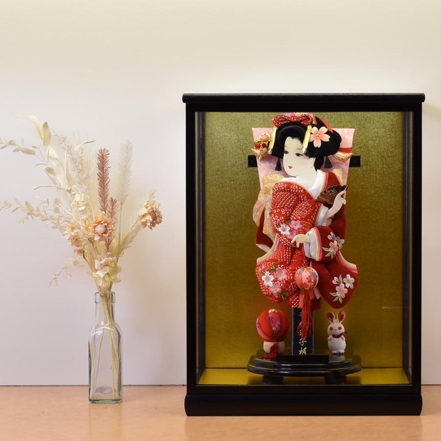 羽子板 コンパクト 刺繍 絞り お祝い 初正月 羽子板飾り ガラス ケース