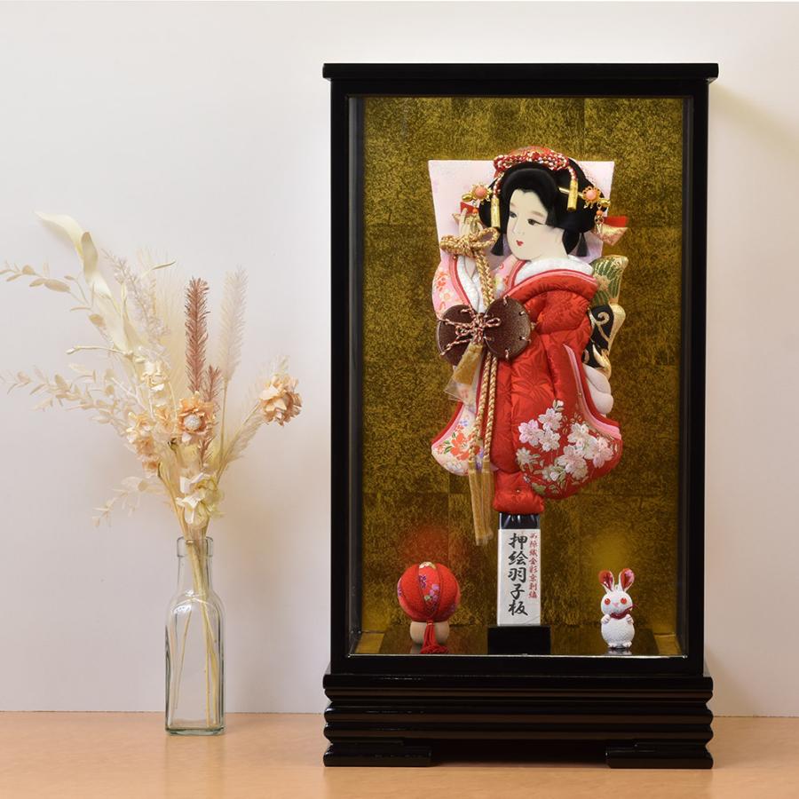 羽子板 コンパクト ミニ 初正月 羽子板飾り ガラス ケース飾り 押絵