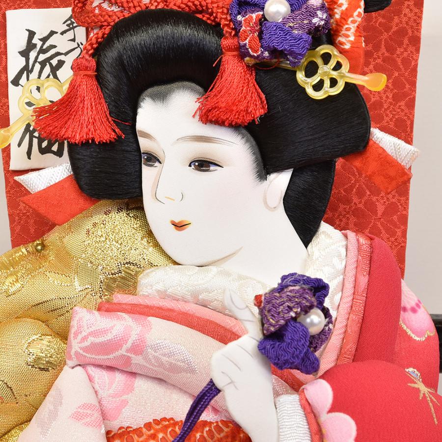 羽子板 ピンク 刺繍 うさぎ 兎柄 初正月 羽子板飾り ガラス ケース飾り