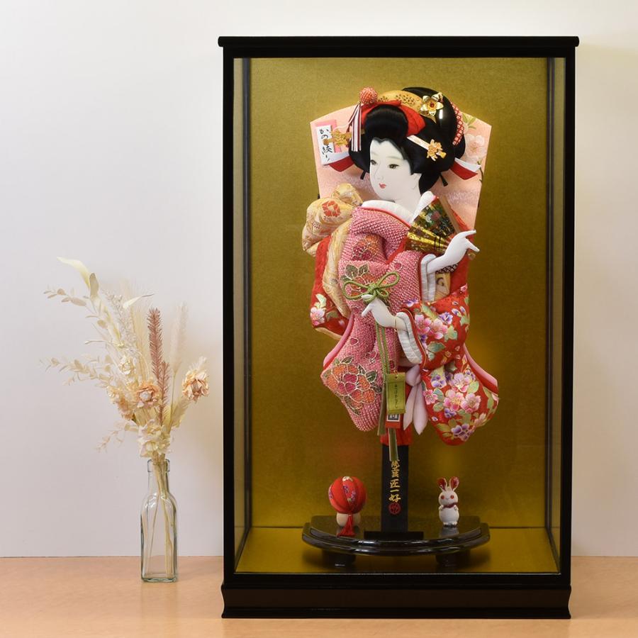 飾り物　羽子板 羽子板 刺繍 絞り 鹿の子 ピンク お祝い 初正月 羽子板飾り ガラス