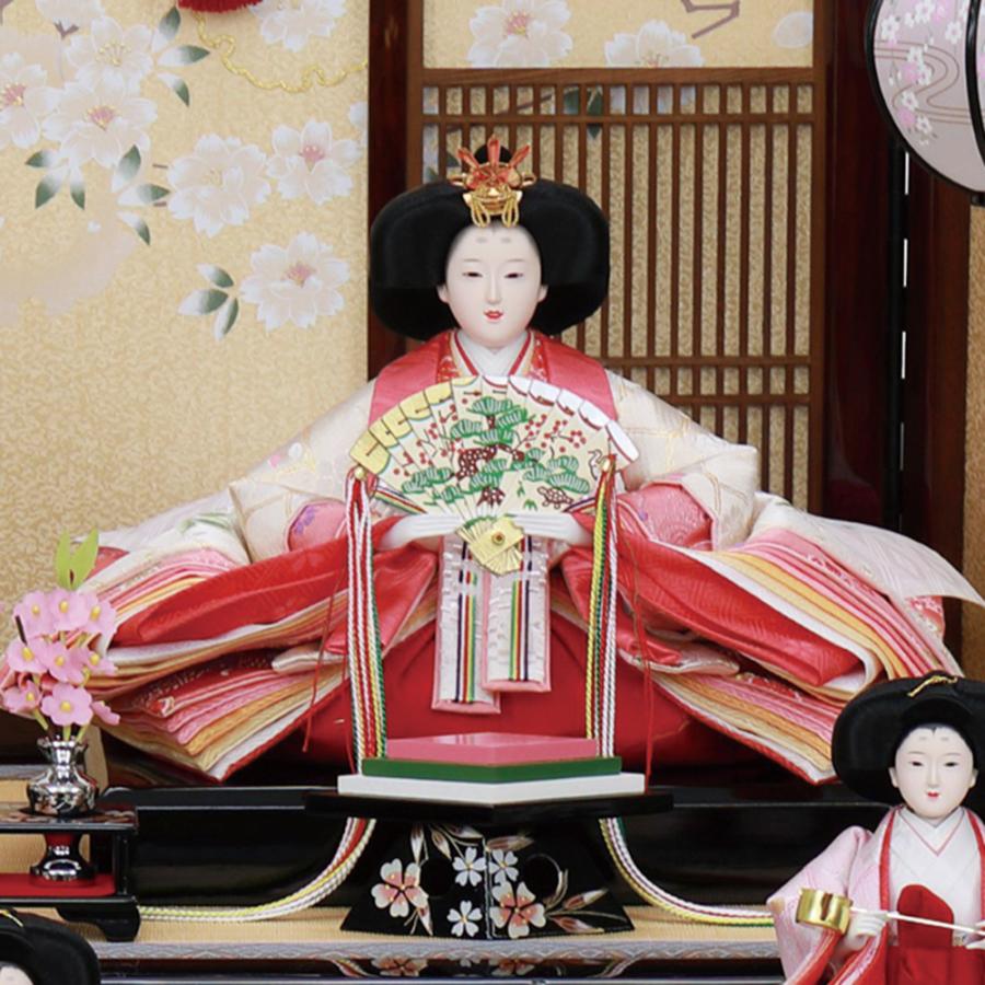 雛人形 お祝い ひな人形 収納飾り 3段 三段 5人飾り 五人飾り 塗桐 五