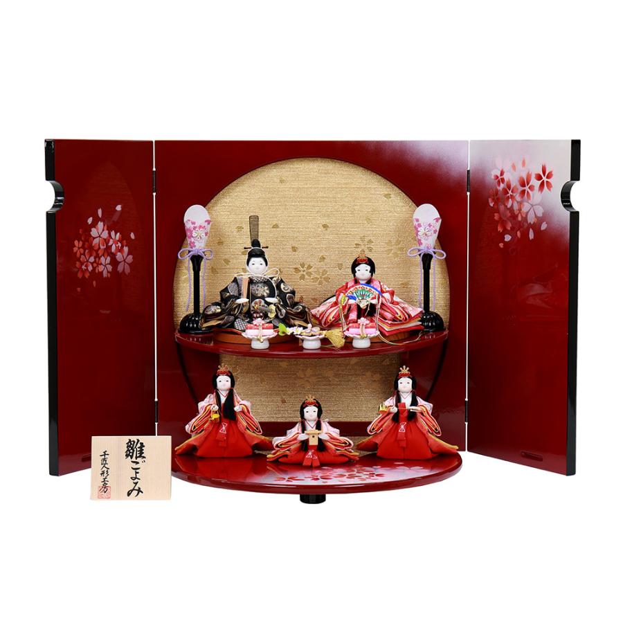 可愛い雛飾り五人飾り巾70㎝位前後で飾れる