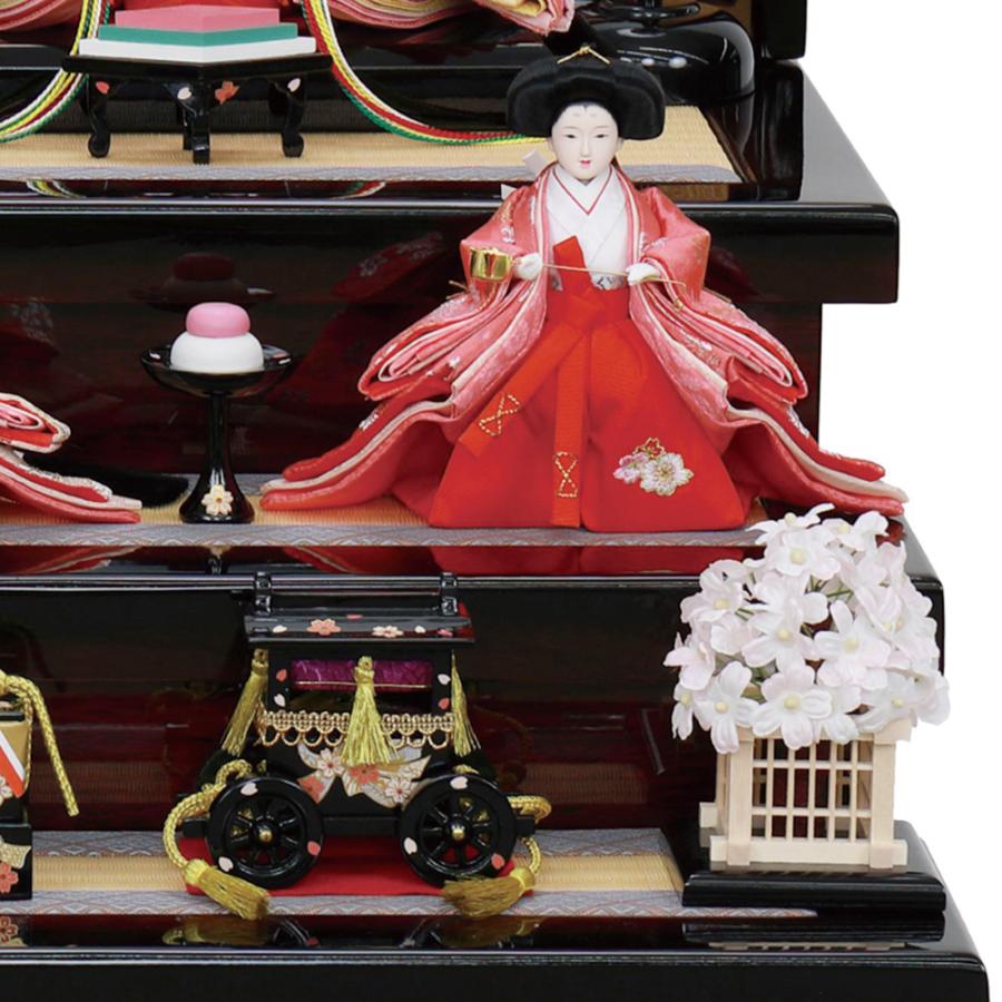 雛人形 お祝い ひな人形 3段 三段 収納飾り 収納箱 5人飾り 五人飾り