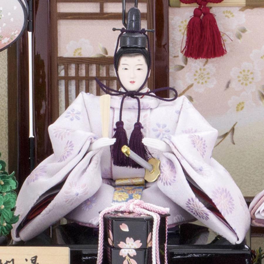 雛人形 ひな人形 お祝い 収納飾り カブセ式 茶 桜 初節句 親王飾り 二 