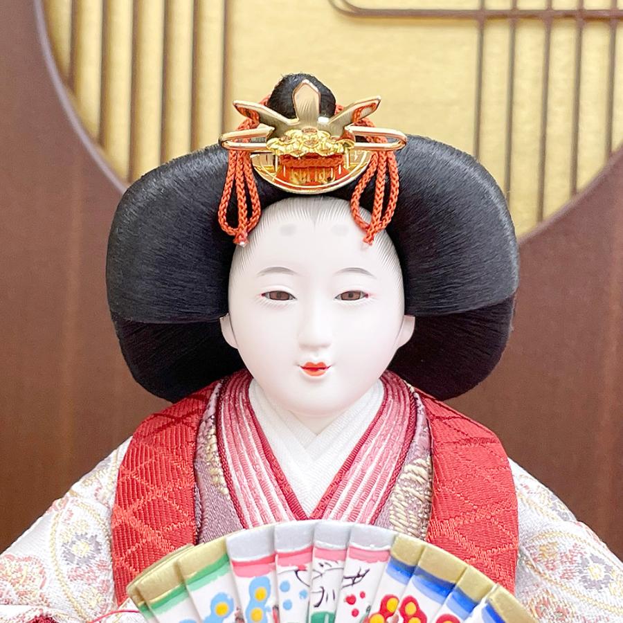 雛人形 ひな人形 お祝い 立雛飾り 立ち雛 台付 焦茶 親王飾り 2人飾り