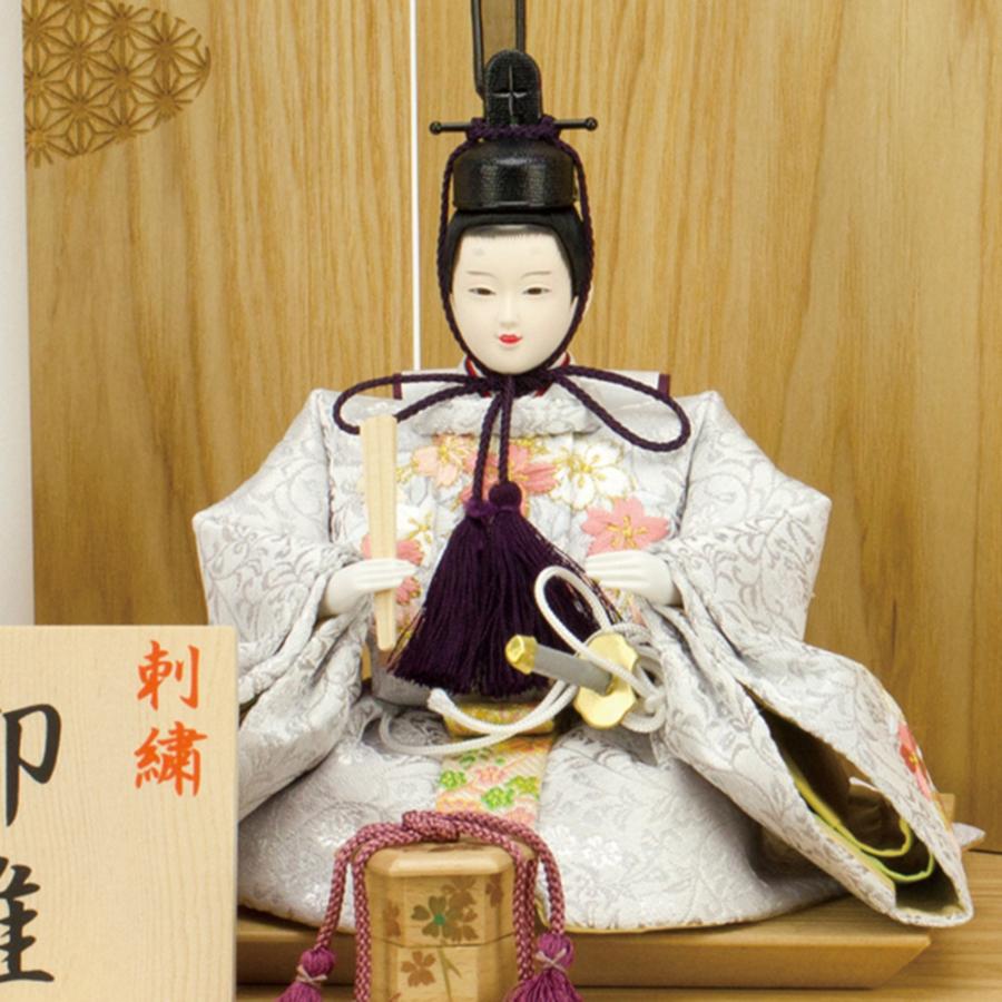 雛人形 コンパクト おしゃれ お祝い ひな人形 平飾り 親王飾り 二人飾り 2人飾り 木目 刺繍 かわいい 可愛い モダン 4k11-aa-188 2024｜jinya｜03