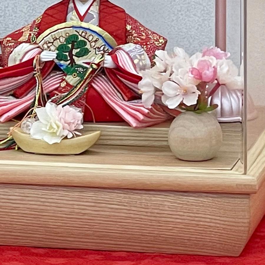 雛人形 コンパクト おしゃれ お祝い ひな人形 ケース飾り 親王飾り 小三五 アクリル 木目 刺繍 かわいい 可愛い モダン 2026 3300-71-015