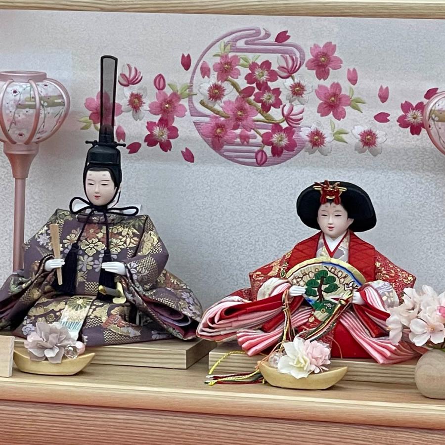 雛人形 コンパクト おしゃれ お祝い ひな人形 ケース飾り 親王飾り 小三五 アクリル 木目 刺繍 かわいい 可愛い モダン 2026 3300-71-015