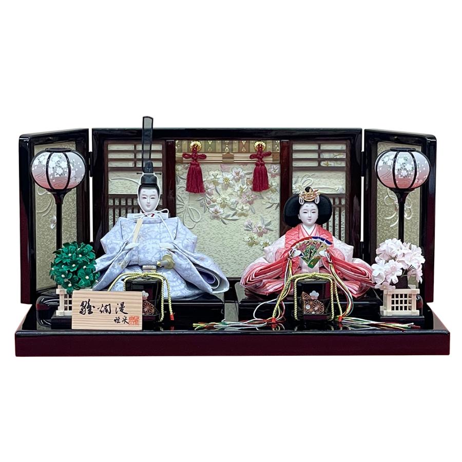 【350】ひな祭り＊雛人形＊親王揃い+おまけ 雛人形 お祝い ひな人形 平飾り 親王飾り 2人飾り 二人飾り 芥子 三曲