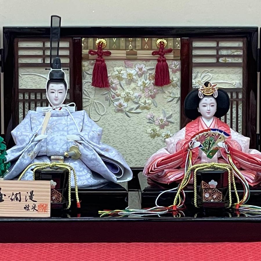 雛人形 お祝い ひな人形 平飾り 親王飾り 2人飾り 二人飾り 芥子 三曲枠桜 おしゃれ かわいい 可愛い モダン ひな祭り 2026 4m11-gt-147_2